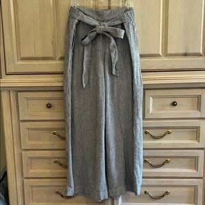 LOFT Outlet Striped Wide Leg Tie-Waist Pants